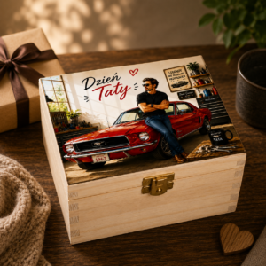 SKRZYNKA PUDEŁKO NA DZIEŃ TATY Z ŻYCZENIAMI – PERSONALIZOWANY PREZENT DLA OJCA