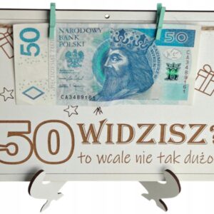 KARTKA PAMIĄTKA TO WCALE NIE TAK DUŻO PREZENT NA 50 URODZINY KOPERTA GRAWER