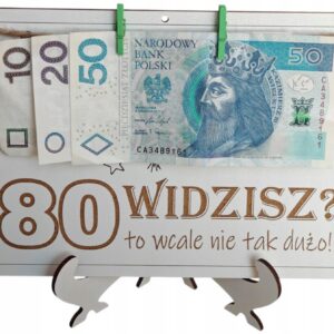 KARTKA PAMIĄTKA TO WCALE NIE TAK DUŻO PREZENT NA 80 URODZINY KOPERTA GRAWER