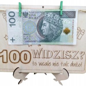 ZABAWNY ORYGINALNY PREZENT NA 100 URODZINY KOPERTA PIENIĄDZE ŻYCZENIA NAPIS