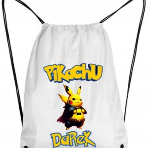 WOREK NA BUTY KAPCIE STRÓJ WF Z NADRUKIEM POKEMON PREZENT PIKACHU IMIE WZÓR