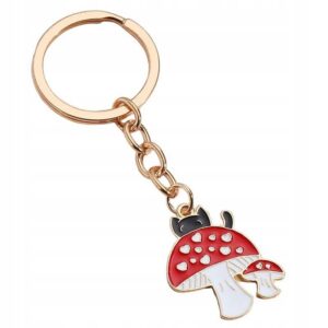 BRELOK BRYLOK DO KLUCZY AMANITA MUSCARIA MUCHOMOR CZERWONY METALOWY PREZENT