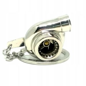 SREBRNY BRELOK SAMOCHODOWY DO KLUCZY TURBO TURBINA WIRNIK PREZENT TUNING