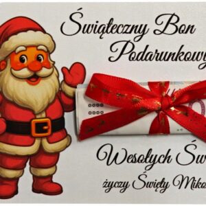 ŚWIĄTECZNY BON PODARUNKOWY PIENIĄDZE ŚWIĘTA PREZENT MIKOŁAJKI VOUCHER IMIE