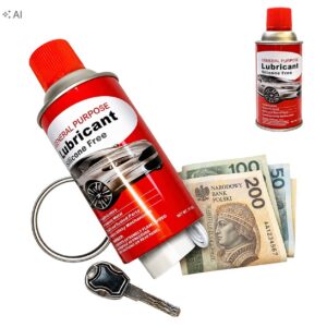 UKRYTY SCHOWEK PUSZKA SPRAY DO GARAŻU SAMOCHODU NA TABLETKI PIENIĄDZE ZŁOTO