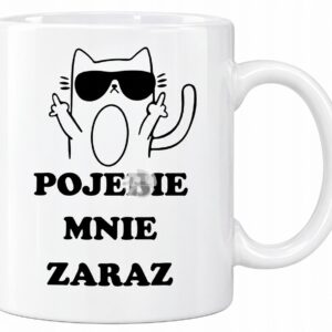 ŚMIESZNY KUBEK POJEBIE MNIE ZARAZ PREZENT DO PRACY URODZINY F*CK YOU KOT