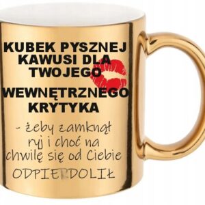 ZŁOTY KUBEK PYSZNEJ KAWUSI DLA KOLEŻAKI KOLEGI DO Z PRACY PREZENT KRYTYKA