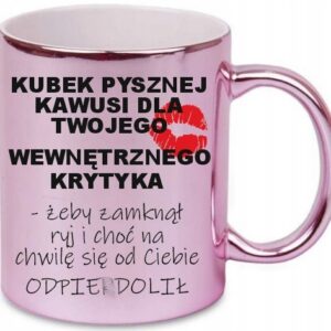 RÓŻOWY KUBEK PYSZNEJ KAWUSI DLA KOLEŻAKI KOLEGI DO Z PRACY PREZENT KRYTYK