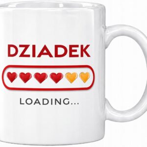 ORYGINALNY ŁADNY KUBEK PREZENT DLA NA DZIEŃ DZIADKA SERCA LOADING OD WNUKÓW