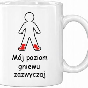 ŚMIESZNY KUBEK PREZENT DLA KOLEGI KOLEŻANKI DO PRACY W KORPO POZIOM GNIEWU