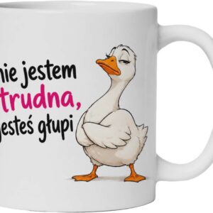 ZABAWNY KUBEK DO PRACY W KORPO PREZENT DLA KOBIETY ŻONY NIE JESTEM TRUDNA