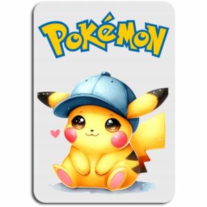 PODKŁADKA POD MYSZ NA BIURKO POKEMON PREZENT URODZINY NADRUK IMIE KOLOROWA