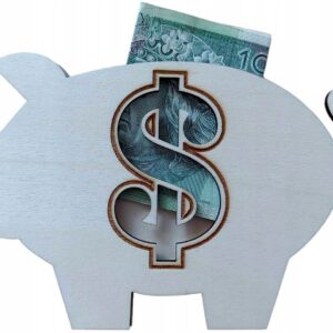 DEKORACJA NA KARTĘ PODARUNKOWĄ URODZINY PIENIĄDZE ŚWINIA ŻYCZENIA GRAWER