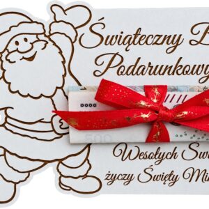ŚWIĄTECZNY BON PODARUNKOWY PIENIĄDZE VOUCHER ŚWIĘTA PREZENT NA MIKOŁAJKI