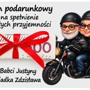 BON PODARUNKOWY KOPERTA NA PIENIĄDZE PREZENT NA DZIEŃ BABCI I DZIADKA IMIE