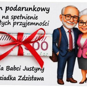 BON PODARUNKOWY KOPERTA VOUCHER PIENIĄDZE PREZENT NA DZIEŃ BABCI I DZIADKA
