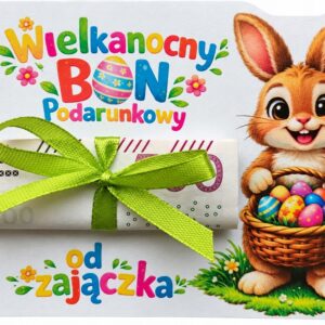 WIELKANOCNY BON PODARUNKOWY KOPERTA NA PIENIĄDZE PREZENT OD ZAJĄCZKA KRÓLIK