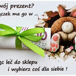 ŚMIESZNA KOPERTA NA PIENIĄDZE OD ZAJĄCZKA BON WIELKANOCNY PREZENT