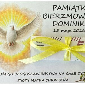 PERSONALIZOWANA PAMIĄTKA BIERZMOWANIA IMIENNA KOPERTA PREZENT NA PIENIĄDZE